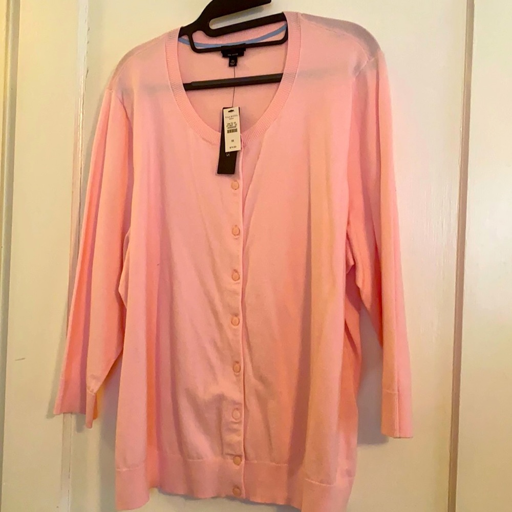 Talbots 3/4 Sleeve Pink Charming Cardi 3X